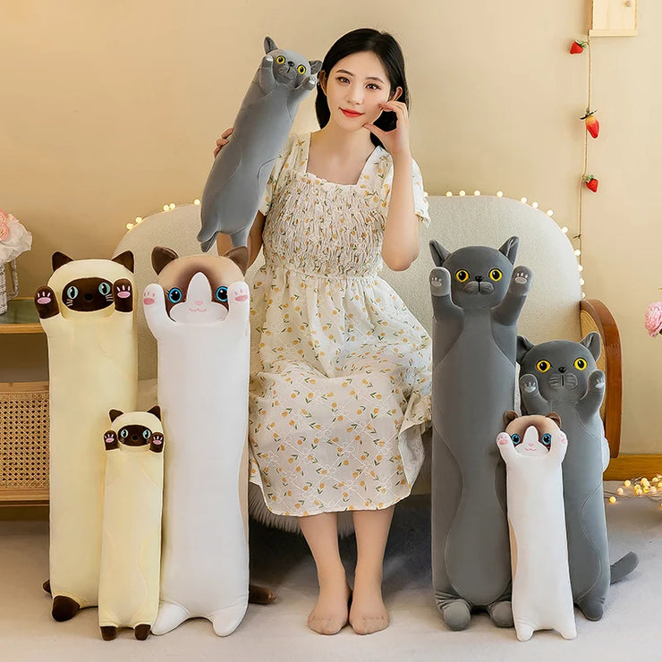 Cute Soft Long Cat Pillow Plush Toy for All Ages